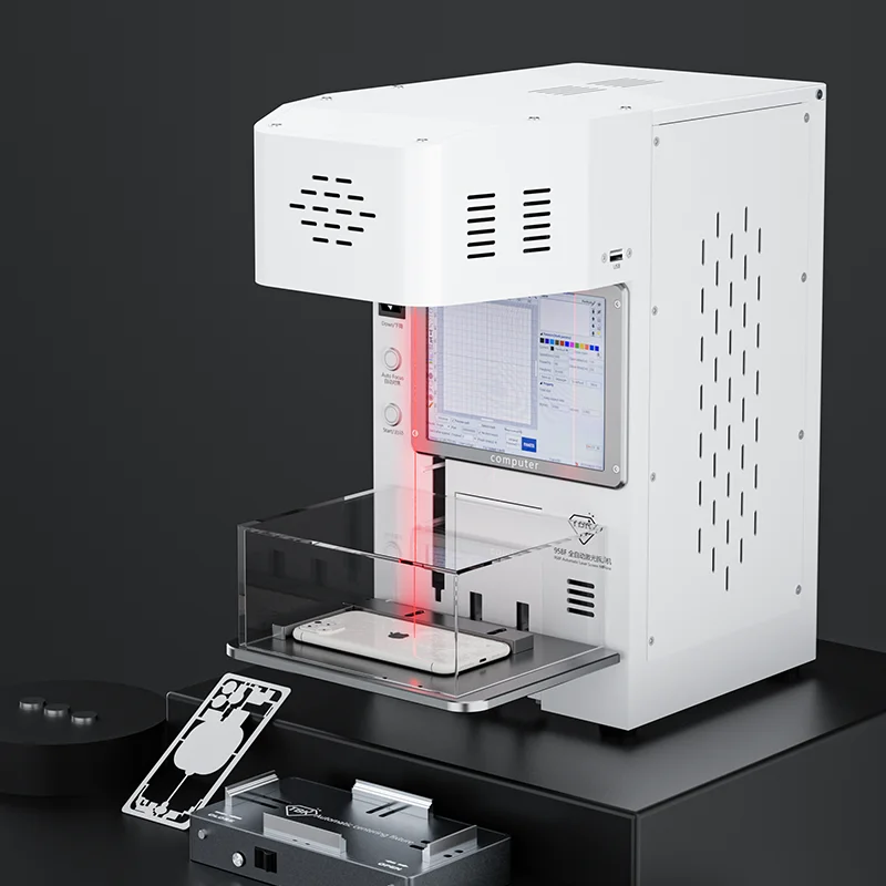 Newest Mini Automatic 20W TBK 958F Laser Machine For Repair Broken Laser Iphone 8-15 series Back Glass Removal