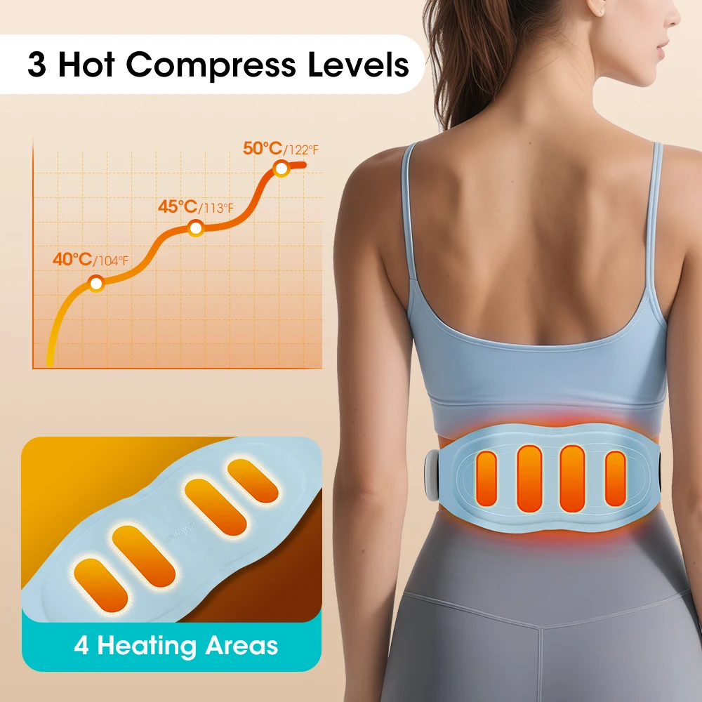 Electric Heated Waist Massager Vibration EMS Heating Waist Massage Belt For Belly Exercise Muscle Relax Back Abdominal Massager