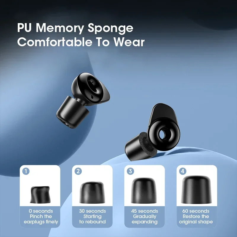 Quiet Ear Plugs for Sleeping Noise Reduction Super Soft Reusable Hearing Protection Anti noise earplugs for Concerts Travel Work