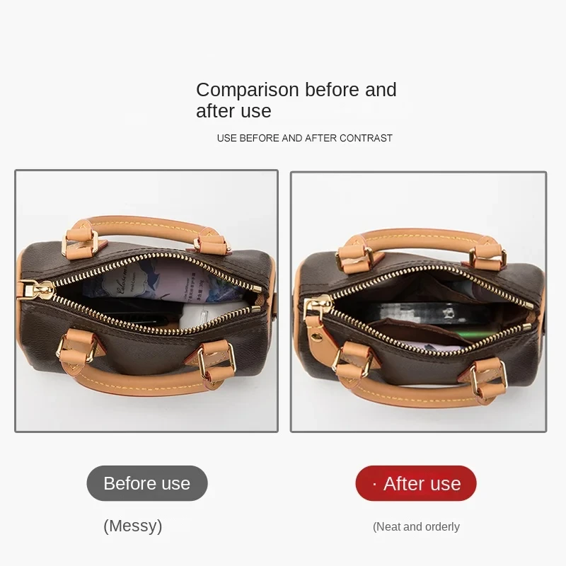 Bag Organizer Sorting Storage Lining For LV NANO Speedy 25 30 Handbag Shoulder Bag Waterproof Durable Inner Liner Pocket