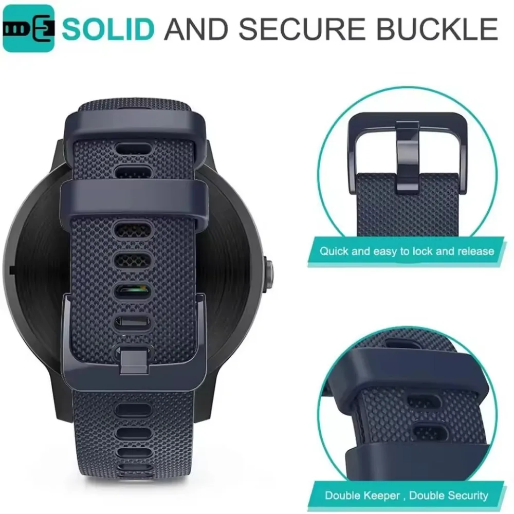 Adjustable Silicone Strap - Universal Fit for Smartwatches (22mm/20mm)