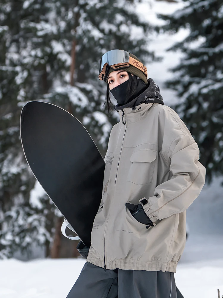 NANDN Ski Suit Women's Waterproof and Windproof Niche Autumn and Winter Loose Top Men's Cold-proof Warm Snow Suit