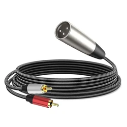 Premium 3 - Pin XLR to Dual RCA Y Splitter Stereo Audio Cable - 3m (XLR Male to 2RCA)