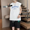 Summer New Loose Men Suits American Street Breathable Sets Casual Sleeveless T-Shirt and Shorts Set Male Sports Suit Tracksuit 1