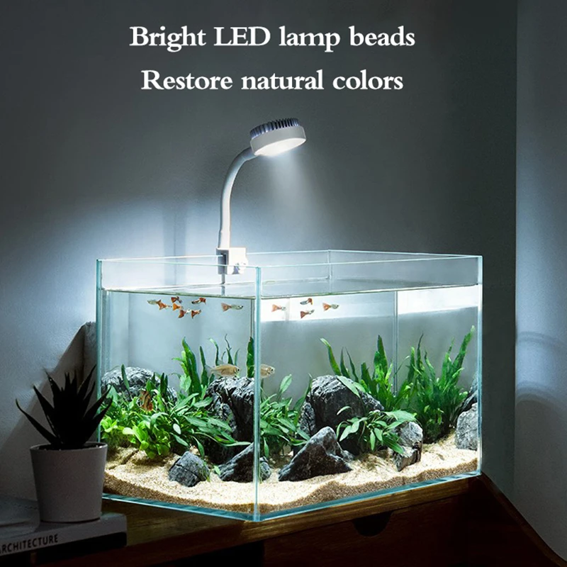 

Small Aquarium Fish Bowl Light Led Coral Usb Charging High Brightness Clip-Type Mini Water Grass Lamp Aquarium