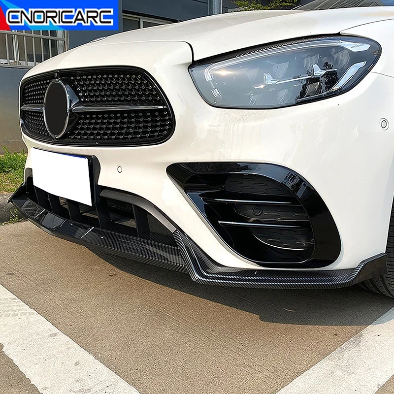 

Car Accessories Front Bumper Lip Spoiler Splitter Lower Grilles Trim Sticker For Mercedes Benz E Class W213 2021+ E260 E300 AMG