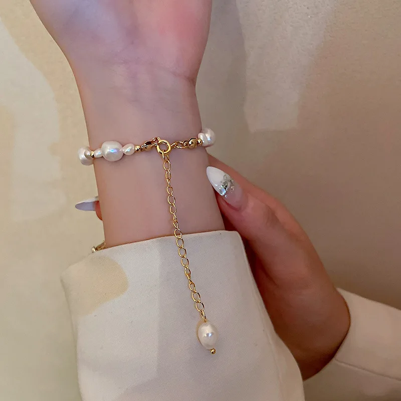 S0e86929e677d4917aad6c9ccccc13aa55 New Design Sweet Vintage Pearl Lily Flower Bracelet for Women Korean Cute Tassel Pink Peach Pendant Bracelet Aesthetic Jewelry Mallzona