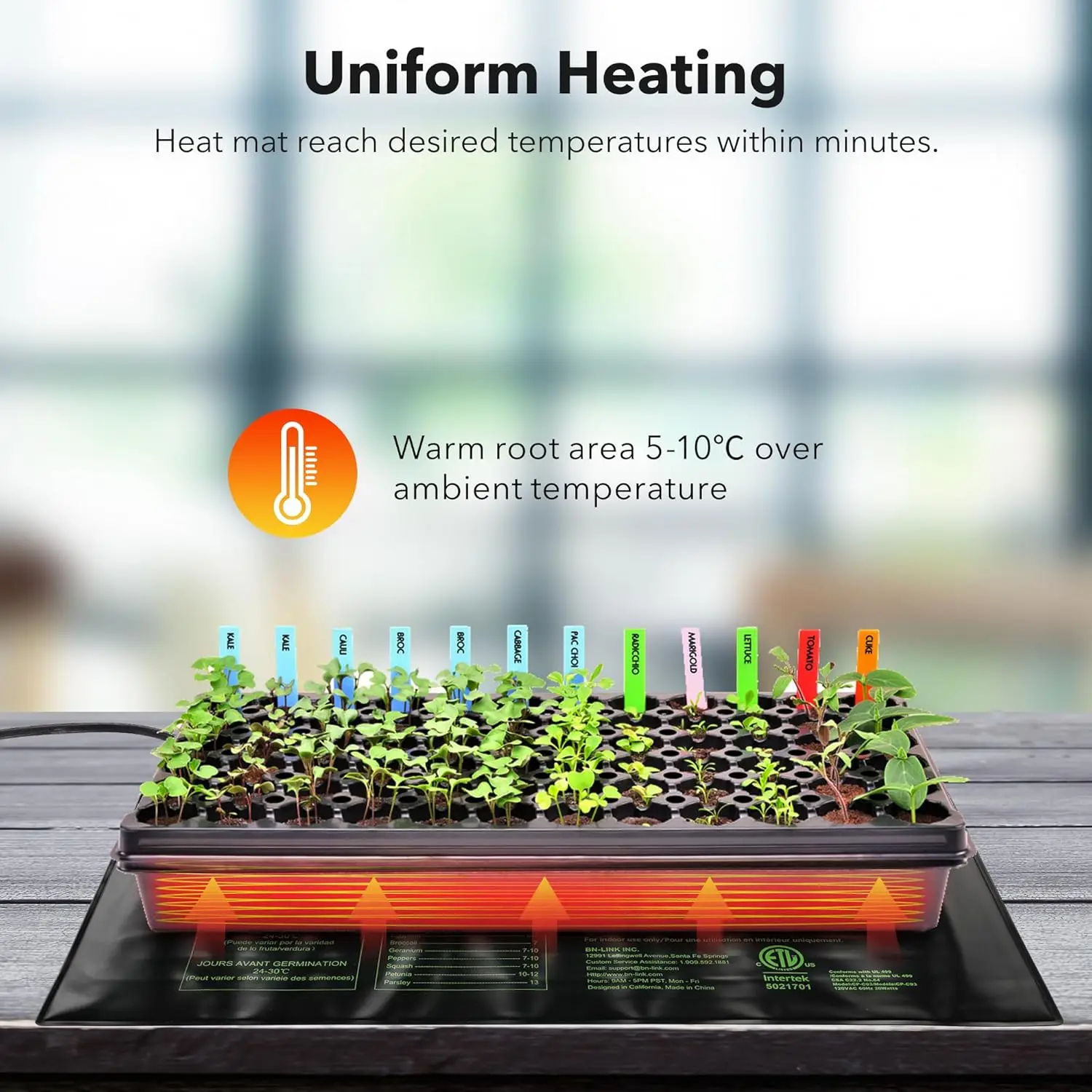 Durable Seedling Heat Mats Warm Hydroponic Heat Mats Waterproof 10&ldquo; x 20.75&rdquo;-Pack of 6