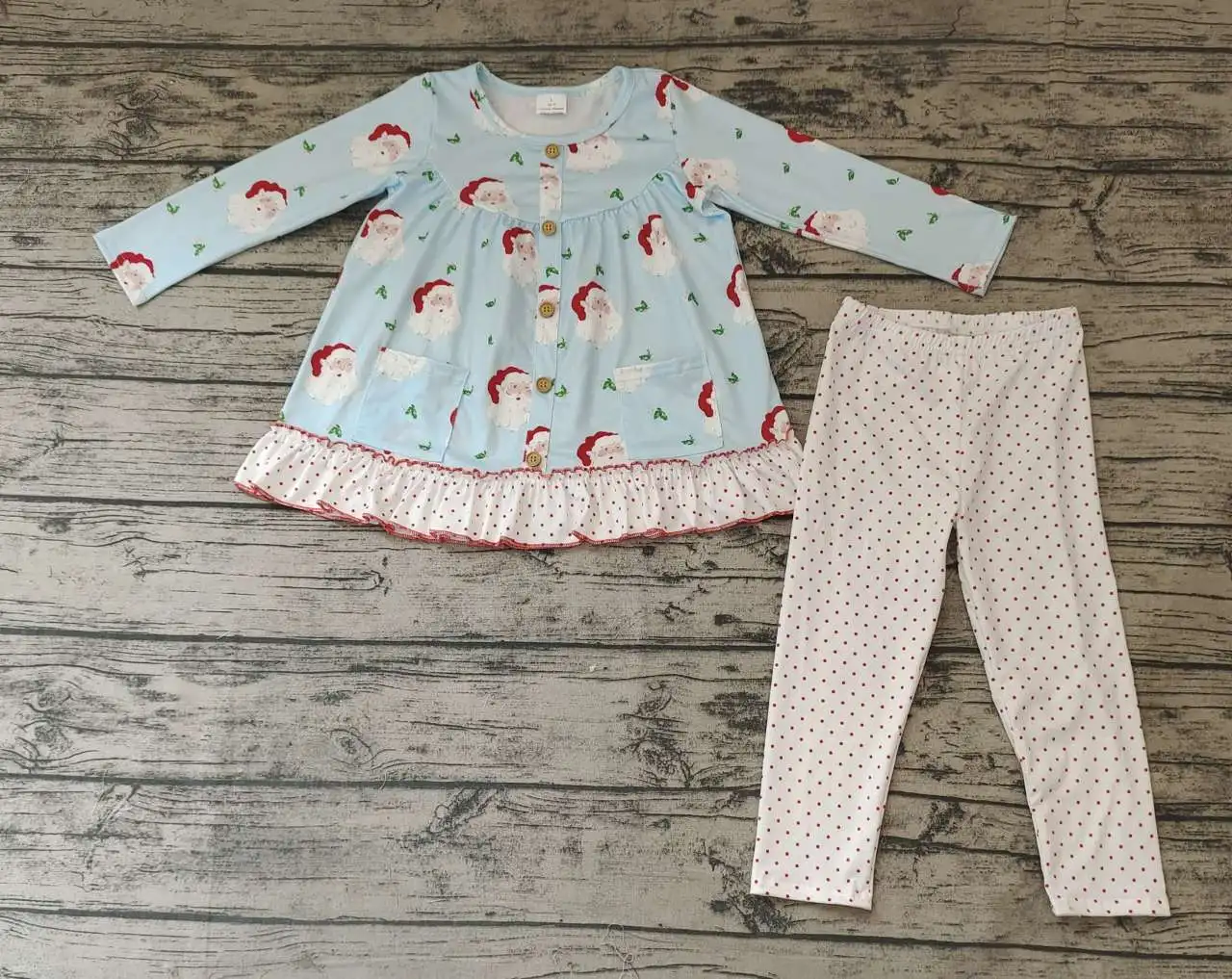 

Оптовая продажа, осенне-зимние брюки с длинным рукавом для девочек, Рождественский костюм, элементы с круглым галстуком и карманами