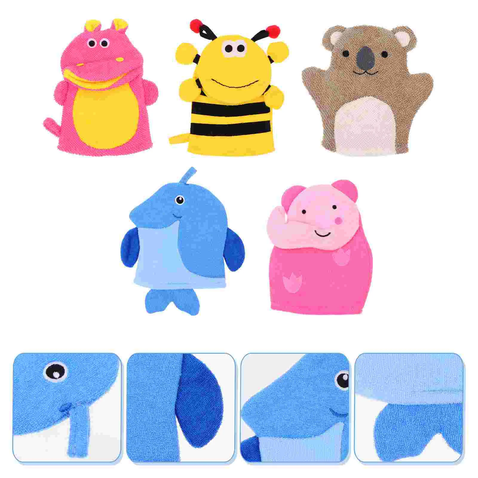 

5pcs Kids Bath Sponge Mitt Glove for Toddler Shower Bathing Mitt Loofah Wash Body Scrub for Toddler