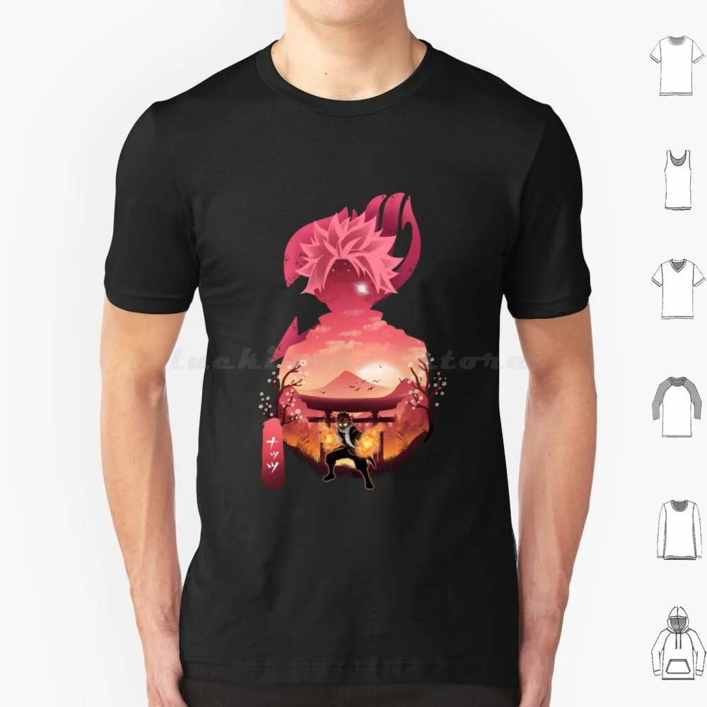 Футболка Natsu Dragneel 6Xl, крутая хлопковая футболка, фея хвоста, символ гильдии Люси, вершина, сбор денег, Карла