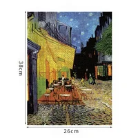 38*26cm Mini Jigsaw Puzzle Paper 1000PCS Cafe Terrace at Night Van Gogh Stress Relief Educational Entertainment Christmas Gift 2
