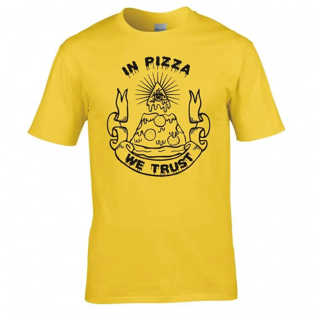 

Футболка с забавным принтом «в пицце WE TRUST», футболка унисекс, летний топ с коротким рукавом
