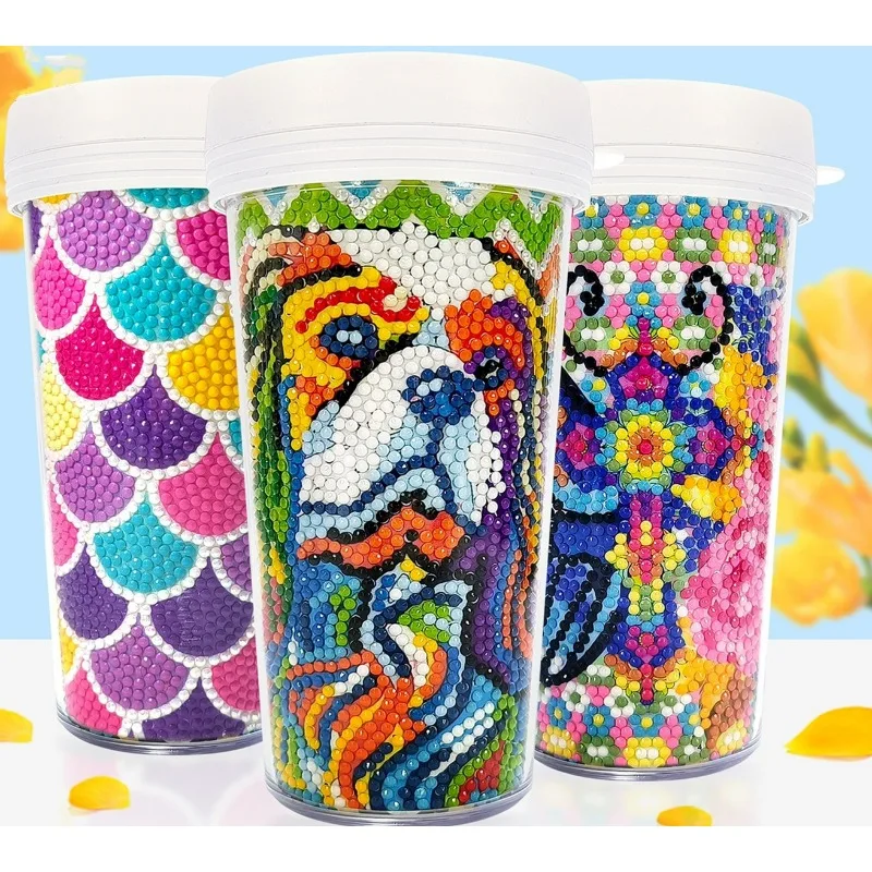 

New Diamond Painted Cup DIY Handmade Full Diamond Creative Decoration Animal Pattern Cup Christmas Children's Birthday Gift