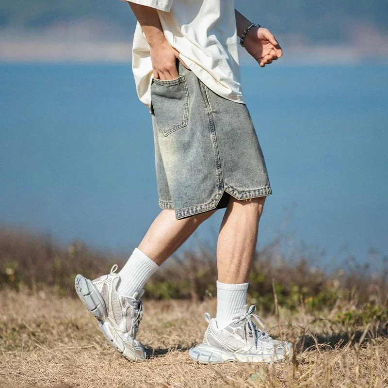 Baggy Jean Shorts Y2K For Boys - Loose Fit Jorts For Teens, Hip Hop Skateboard Style Boys Fashion Shorts