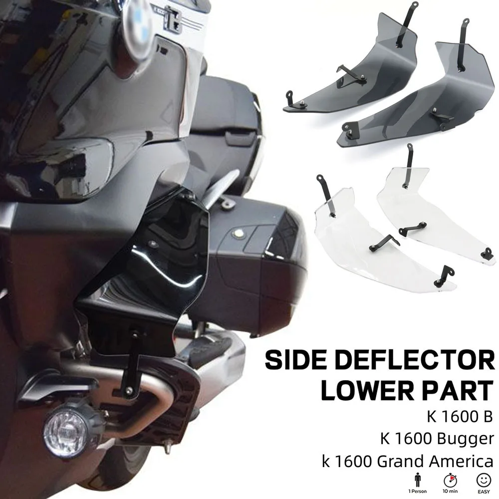 Per Bmw K 1600 Bagger K 1600 Grand America K 1600 B 2017-Pu Accessori Moto Deflettore Laterale Inferiore Grigio Fumo