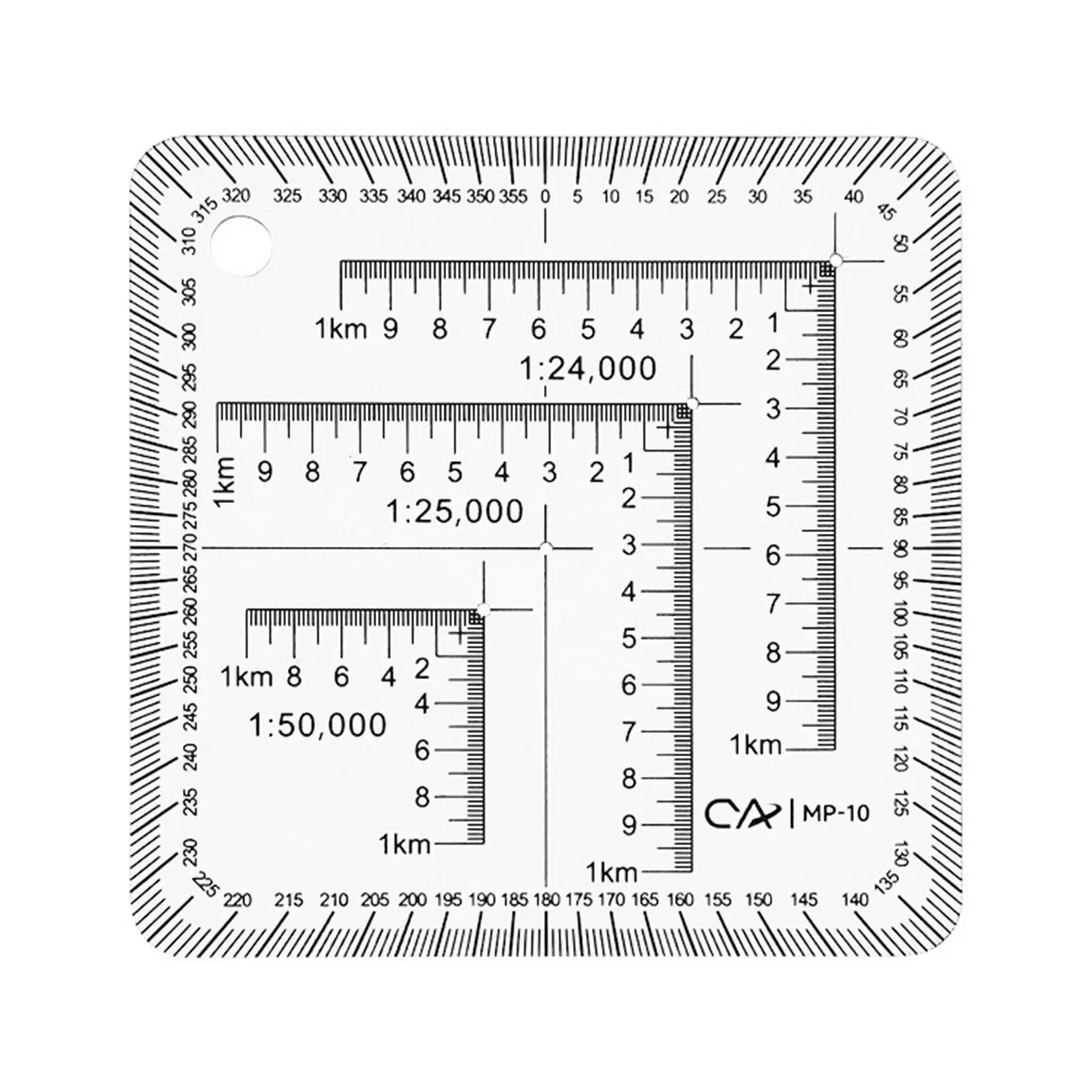 Utm 코너 눈금자 1/24,000 지리적 좌표 눈금자 명확한 학습 지도 도구