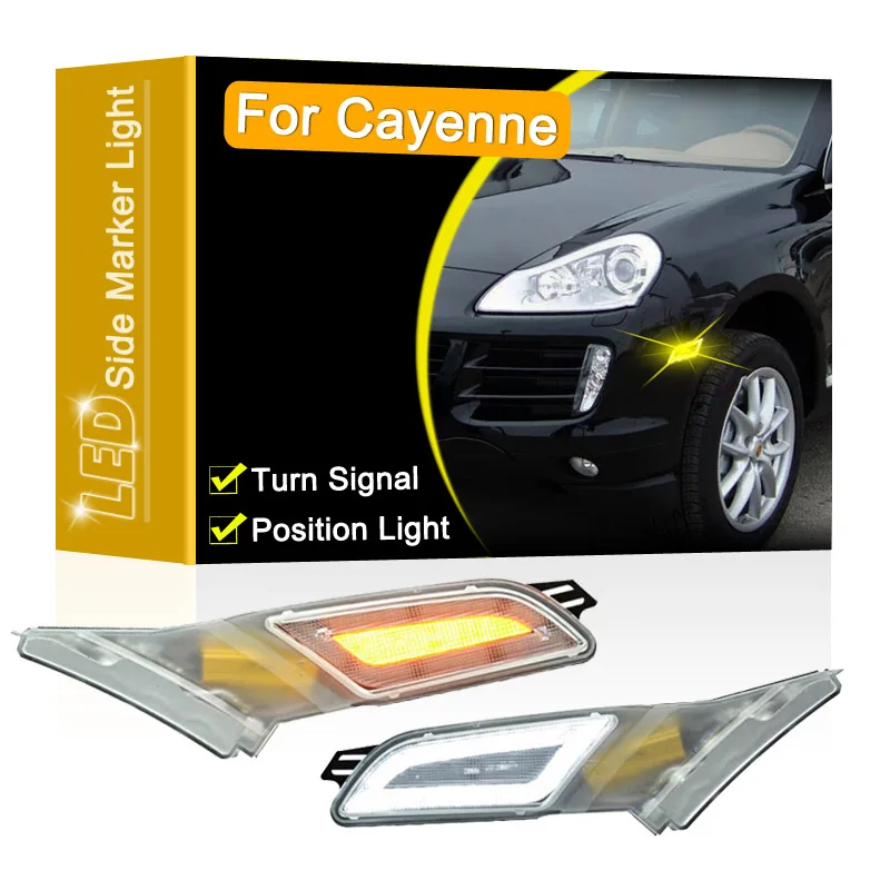 

Дымчатая линза, водонепроницаемая светодиодная боковая лампа для габаритных огней, светильник воротник для Porsche Cayenne 957 2007-2010, ходовой/позиционный свет s