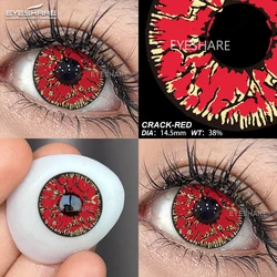 Vibrant Crazy Halloween Anime Cosplay Colored Contact Lenses - 1 Pair (CRACK - RED)