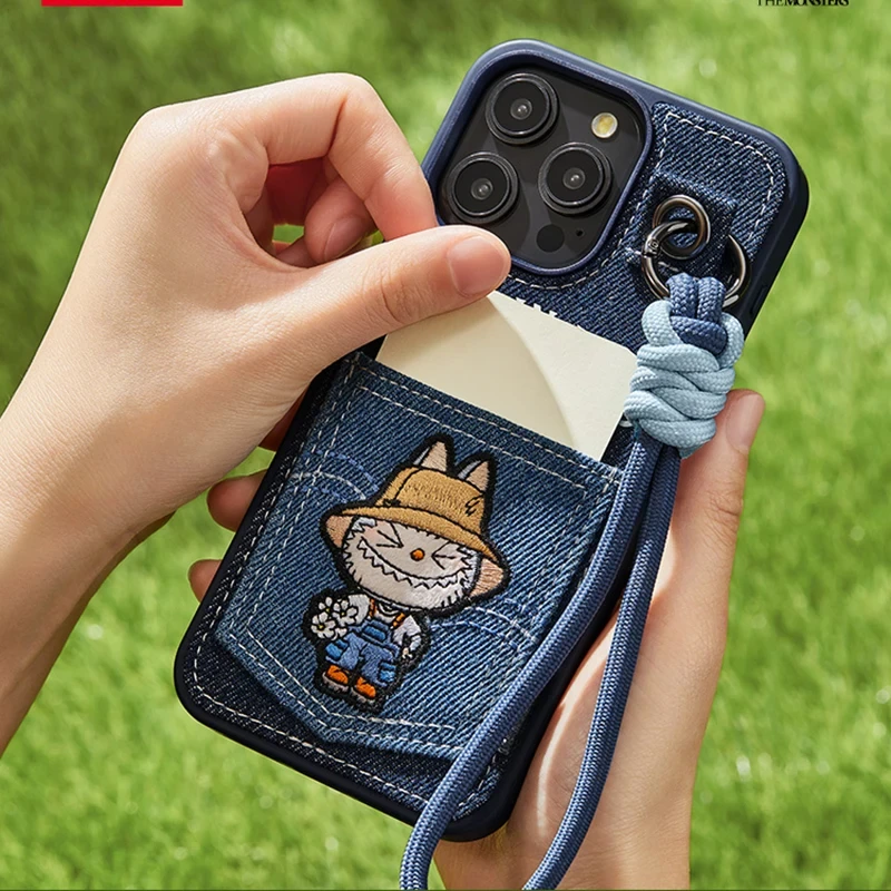 ラブブ　iPhoneケース　iPhone 15 Pro Max Clear Labubu iPhone Case With Braided Rope Strap, 16 15 14