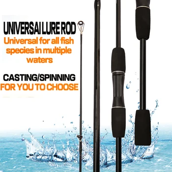 단거리 스피닝 및 캐스팅 솔리드 낚싯대, 초경량 탄소 여행 서핑 루어 로드, ML 2 섹션, 1.68m, 1.8m, 2-10g