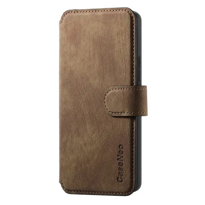 Leather Wallet Flip Case with Magnetic Closure - 2-in-1 Design