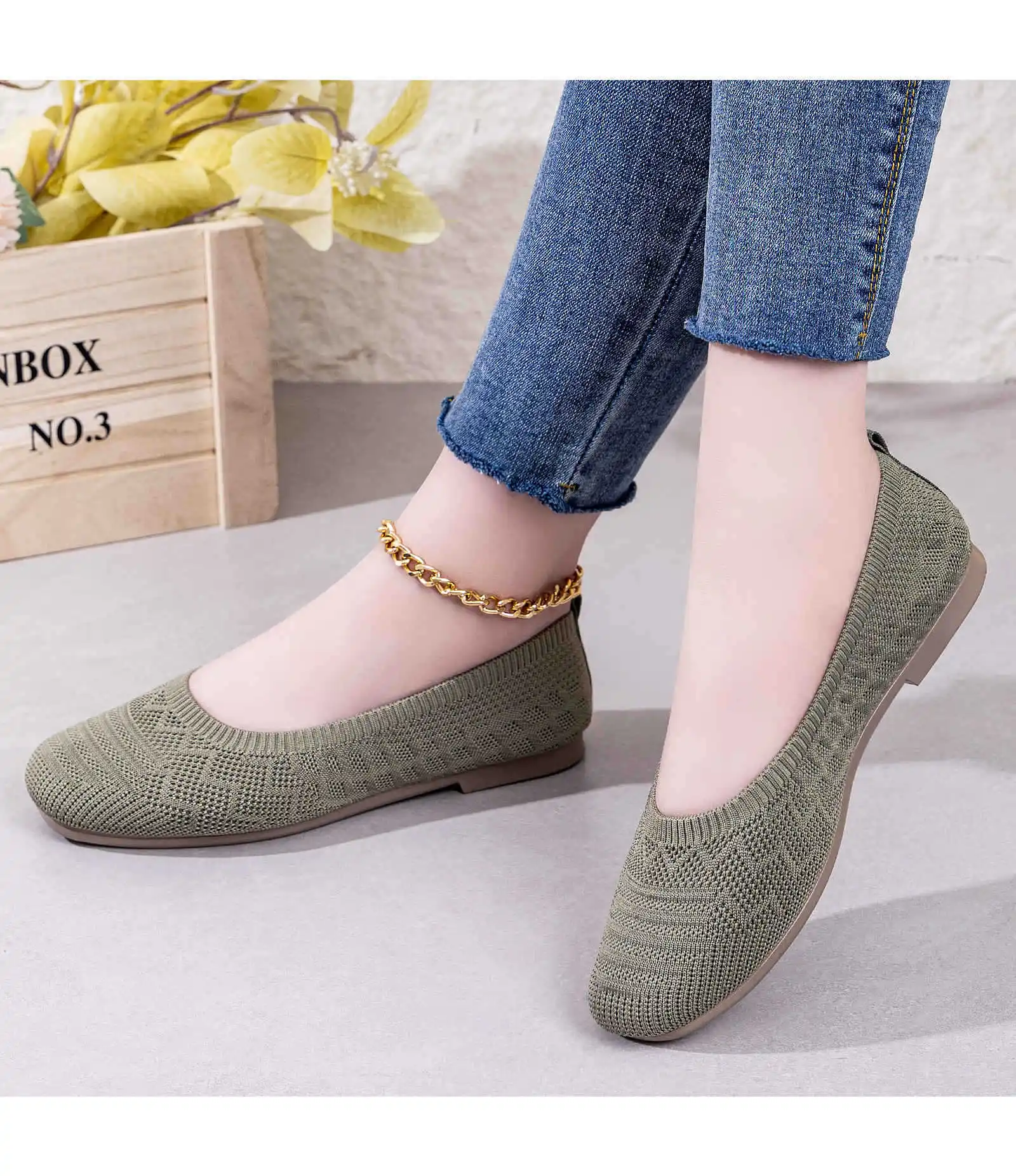 أحذية نسائية عصرية وعملية للربيع، أحذية قماشية مسطحة جديدة بنعل ناعم، أحذية كاجوال سهلة الارتداء للنساء
