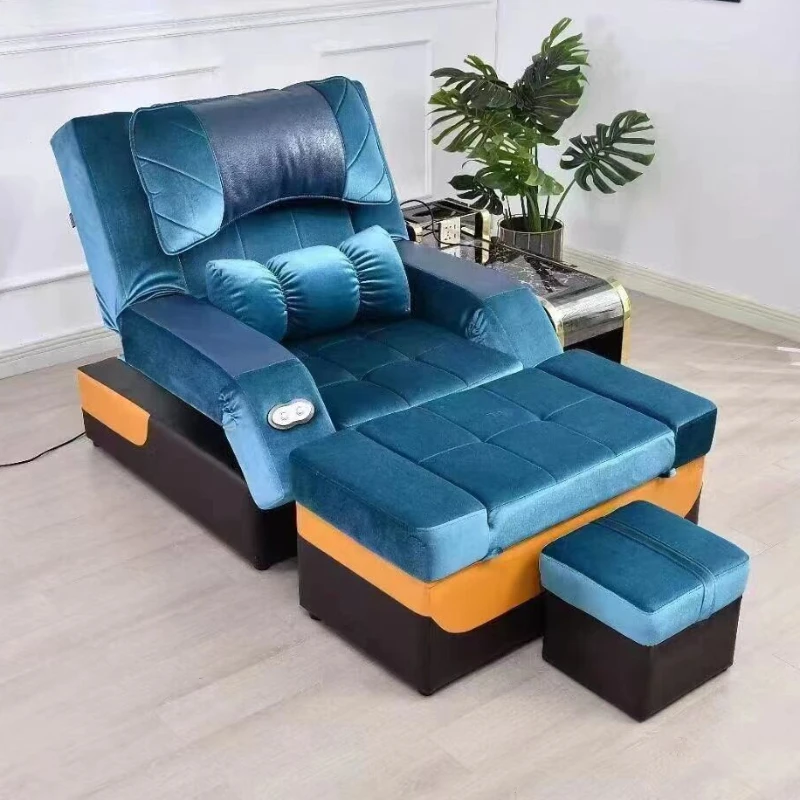Ergonomic Luxury Pedicure Chairs Professional Massage Velvet  Foot Wash Pedicure Chairs Lounge Sedie Salon Furniture MR50PC