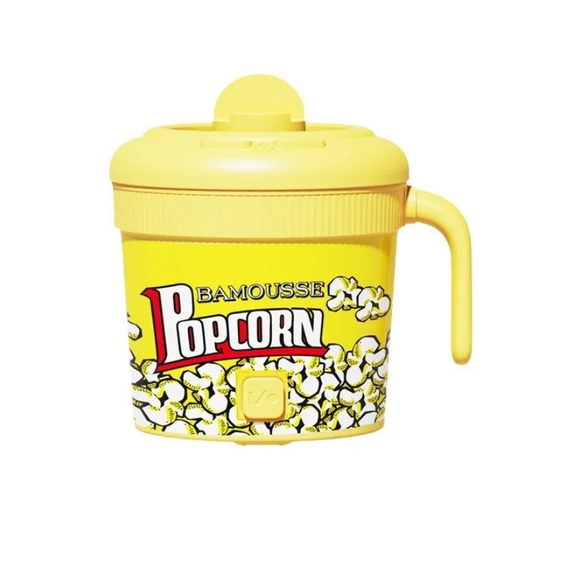 Fully Automatic Mini Popcorn Machine 1L with Visible Lid Household Multi-function 350W Popcorn Machine