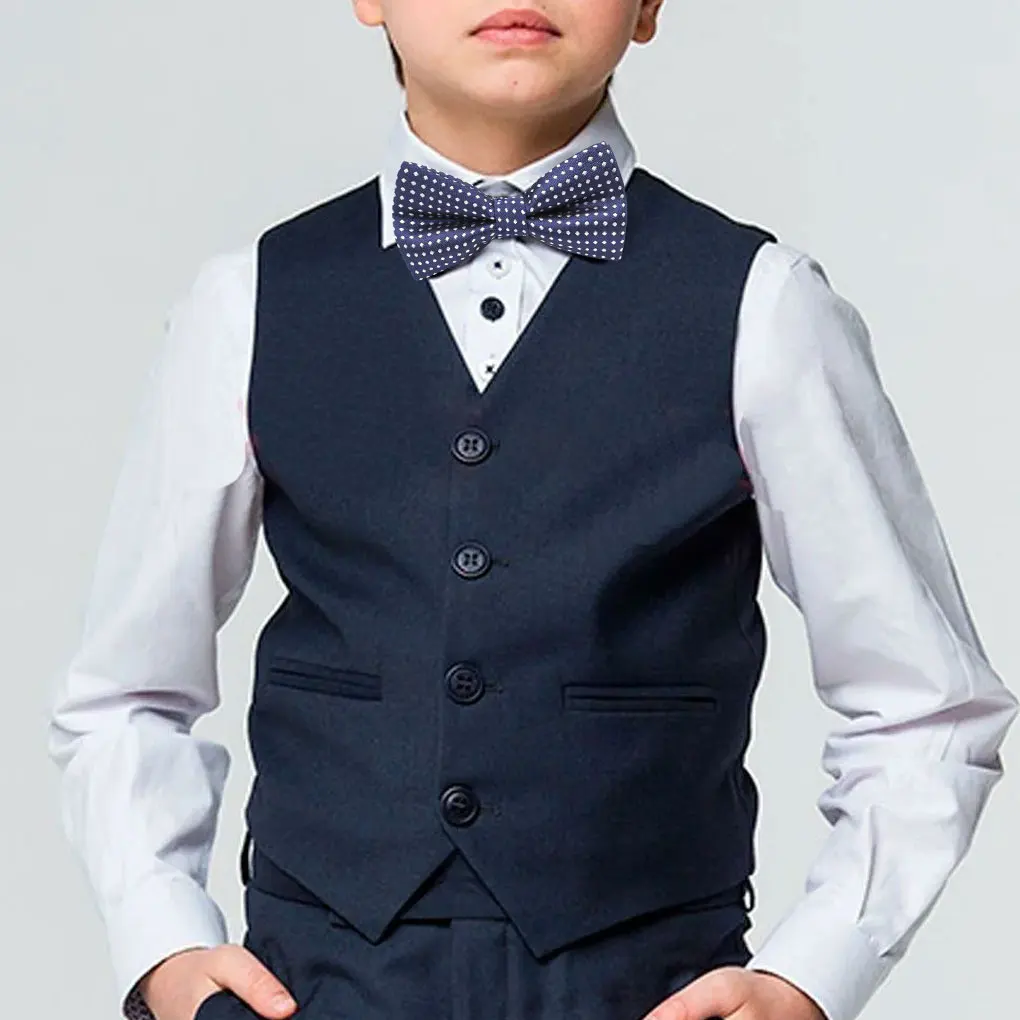 Children Fashion Formal Dot Bowtie Reusable And Easy To Clean Dot Pre-tied Bow Tie For Girls Boys