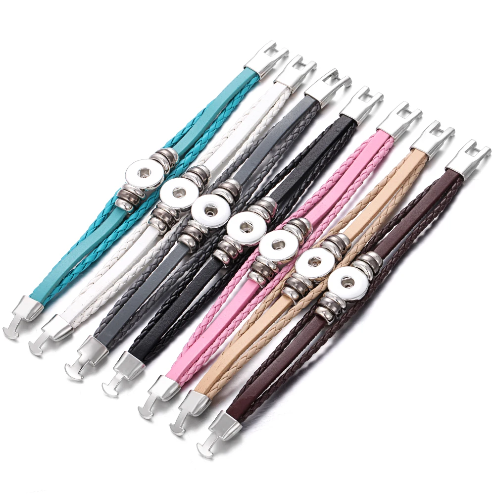 Bracelet Jewelry Leather Snap Button Bracelet 30 Colors