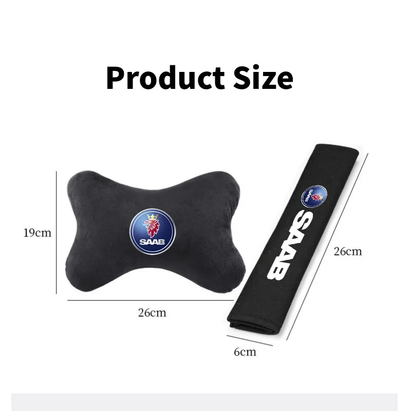For SAAB 93 Tuning 95 9 3 9 5 SAAB 9-3 9-5 900 9000 Car Headrest Neck Support Seat Soft Neck Pillow Auto Accessories