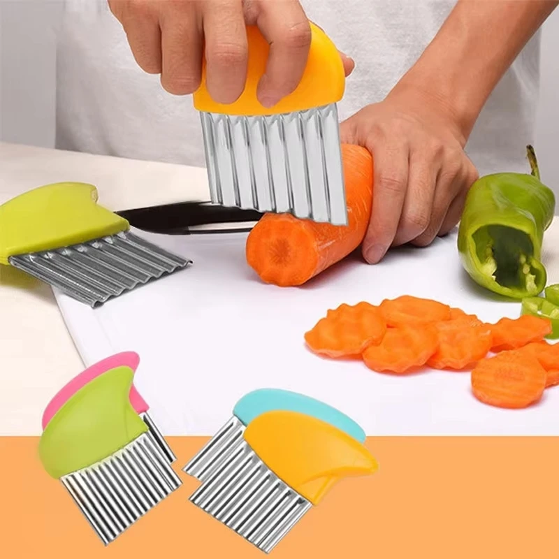 Wavy French Fries Cutter Stainless Steel Potato Slicer Vegetable Chopper Veggie Slicer Durable Kitchen Gadgets Cutter