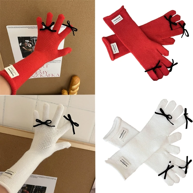 

Women Knitting Gloves Subculture Full Finger Long Gloves Fashion Hot Girls Accessories Warm Gloves Y2K Long Hand Gloves