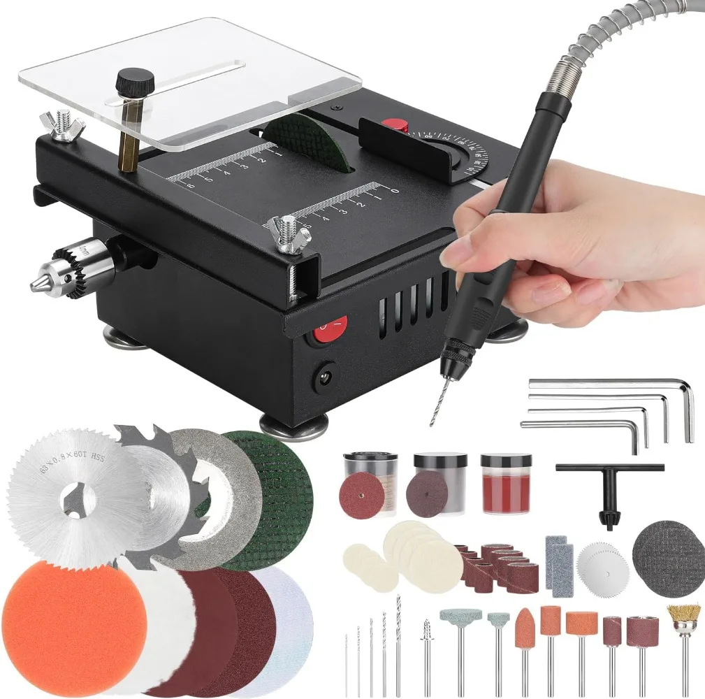 Mini Table Saw, Multi-functiona Portable Adjustable Cutting All-in-One Machine 4 Types of Blades 7 Levels of Speed Adjustment 220v 4000w handheld portable electric arc welding machine automatic digital intelligent welding machine current adjustment