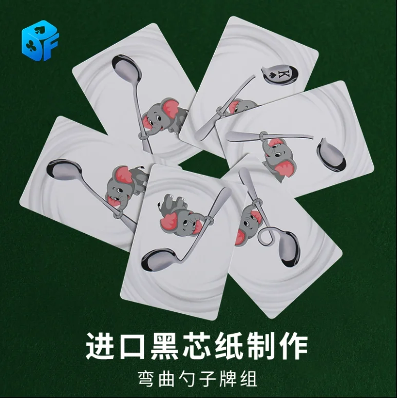 Spoon Cards Set Magic Tricks Special Cards Spoon-Changing Cards Close Up Magic Props Easy Magic Tricks Professional Magic