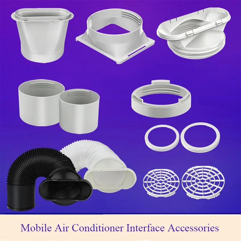 ตัวต่อท่อไอเสียเครื่องปรับอากาศพกพาที่ต่อสายยางระบายอากาศ130/150มม. ท่อไอเสียชิ้นส่วนข้อต่อสายไฟอินเตอร์เฟส 1