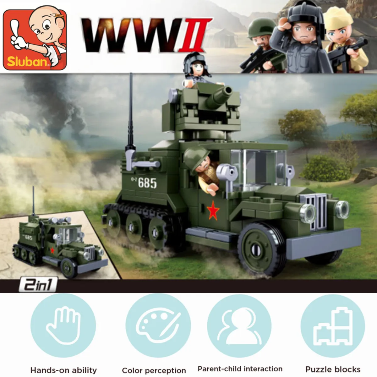 Tank Militaire avec Soldats M38-B0305 Sluban - Jeux / Jouets sur   - Vêtements militaire et Equipement