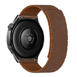 Versatile Silicone Leather Magnetic Watch Strap in Multiple Sizes - 22mm (03 brown)