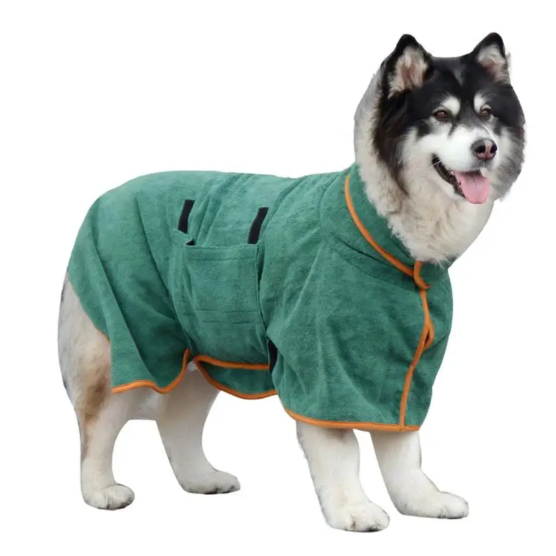 Pet Bathrobe Puppy Bathrobe Fast Drying Super Absorbent Dog Bath Robe