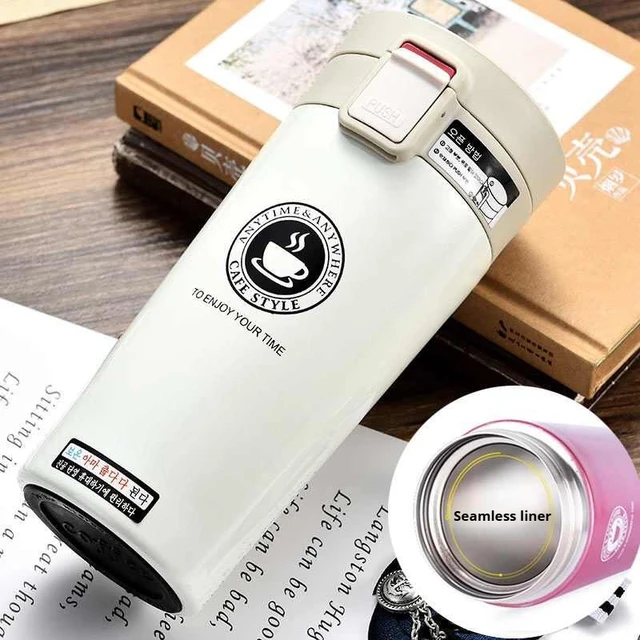 Tasse à café en acier inoxydable de 380/510ML, bouteille thermique pour voiture, flacon sous vide pour Sports de plein air, garde le froid et la chaleur 6