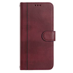 Vintage Leather Wallet Flip Cover - Elegant Cards Holder Case with 9 Color Modern Design for Shark 8 (Wine Red)