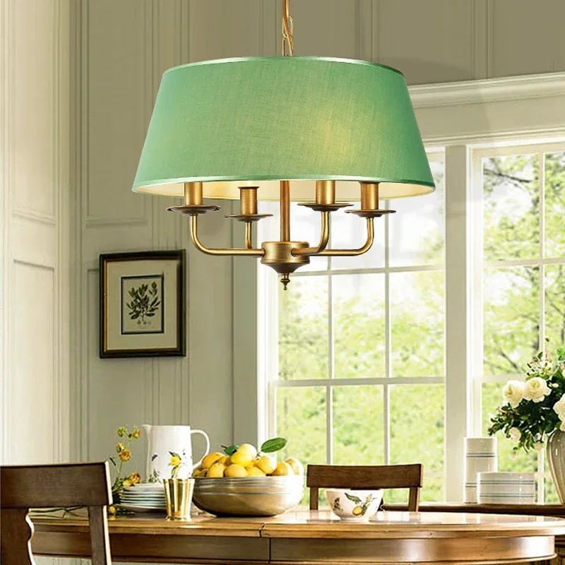 

Американские лампы Pandant из ткани, современные декоративные светильники в стиле ретро для спальни, гостиной, ресторана, осветительные приборы