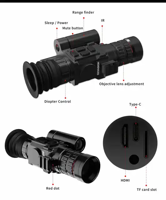 6x Optical Magnification CY800-RL Night Vision Scope Waterproof Night Digital Hunting Scope Camera Monocular with 3 Color Mode 2