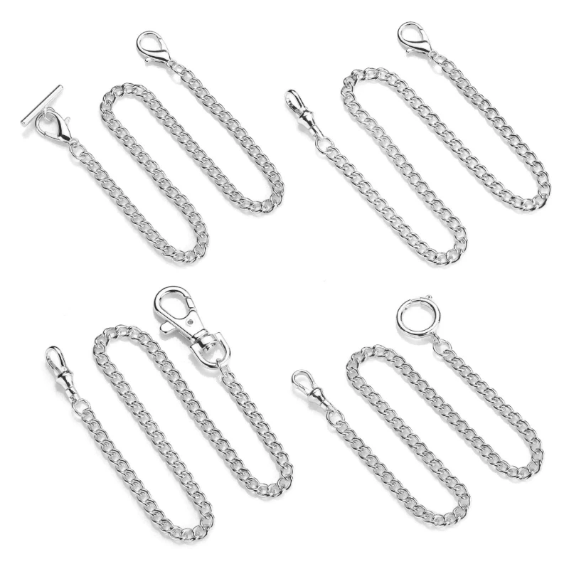 1PCS 36cm Vintage Alloy Pocket Watch Chain For Antique Quartz Women Men watch parts pocket watch chain