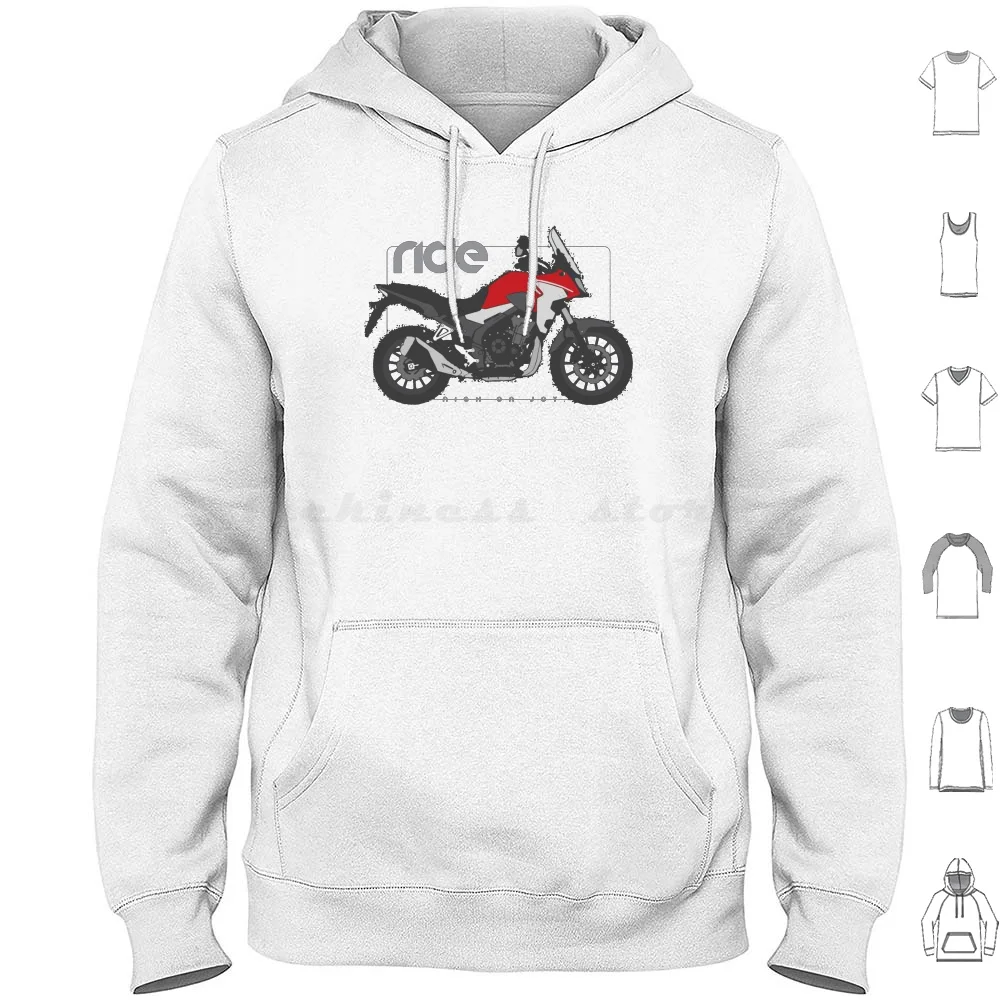 Ride Cb500X Red Hoodie Cotton Manica Lunga Moto Ride Bike Moto Cool Street Custom Adventure Sport Cb500X Cb 500 X