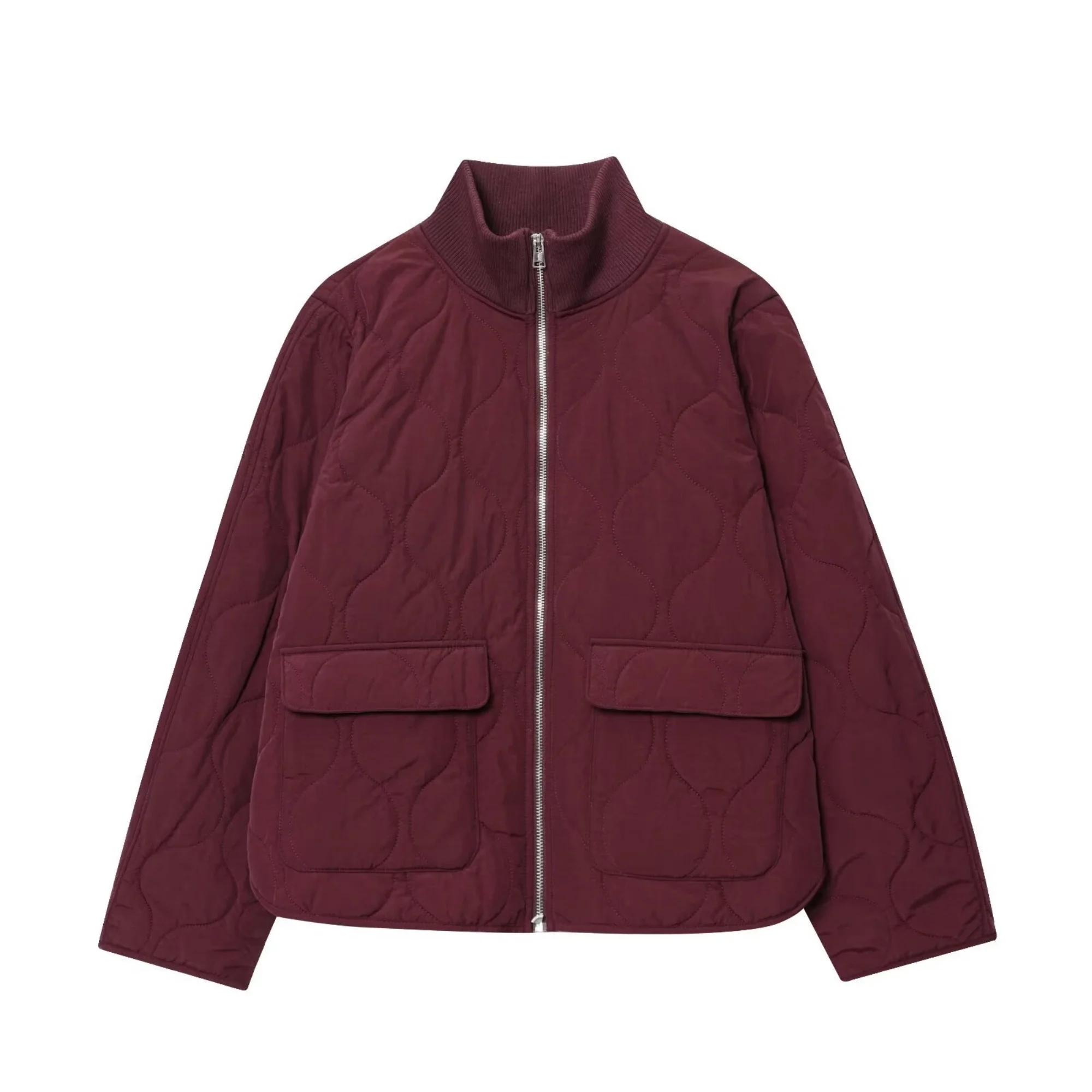 Women Vintage Casual Chic Bomber Jacket Coat Female Solid Zipper Pockets Long Sleeve Coats Fashion Lady Autumn Winter Outwears