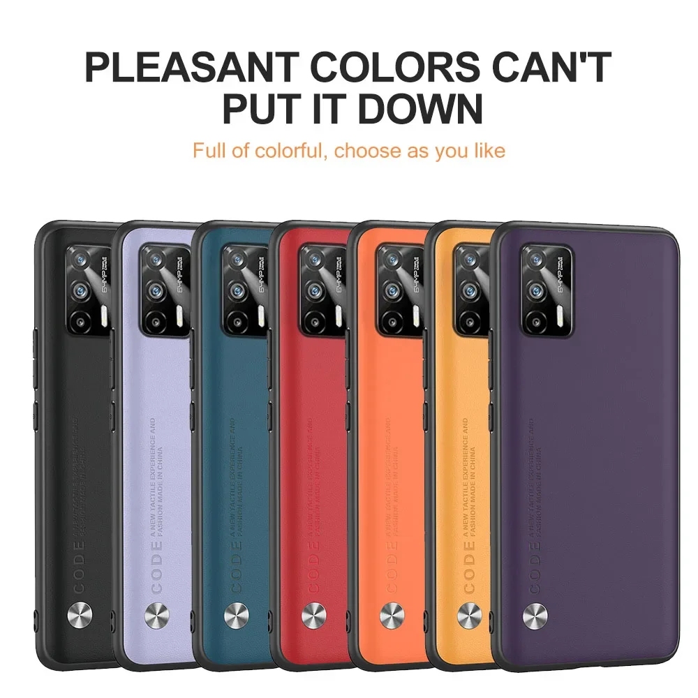 Realme-GT 5G Case Plain Skin Leather Protect Shell On For Realme Realmi GT G T Neo GTNeo RealmeGT 5G TPU Bumper Shockproof Coque 6