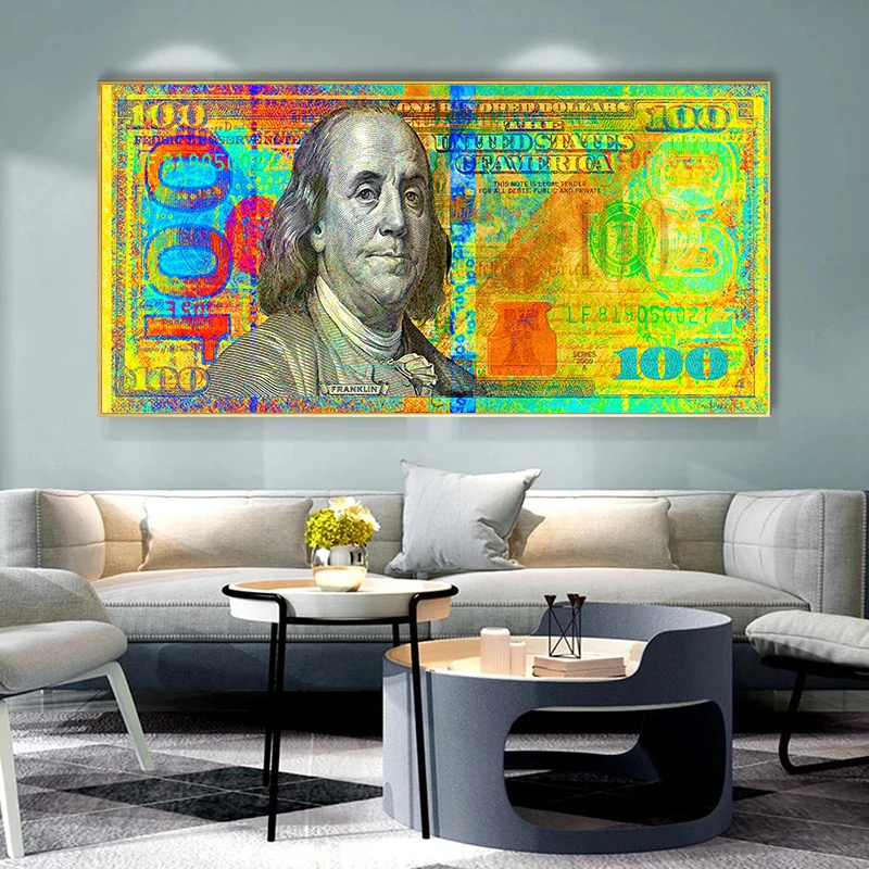 

Dollar Money Art Graffiti Poster Modern Pop Art Posters and Prints Wall Pictures Canvas Painting Artwork For Home Room Decor