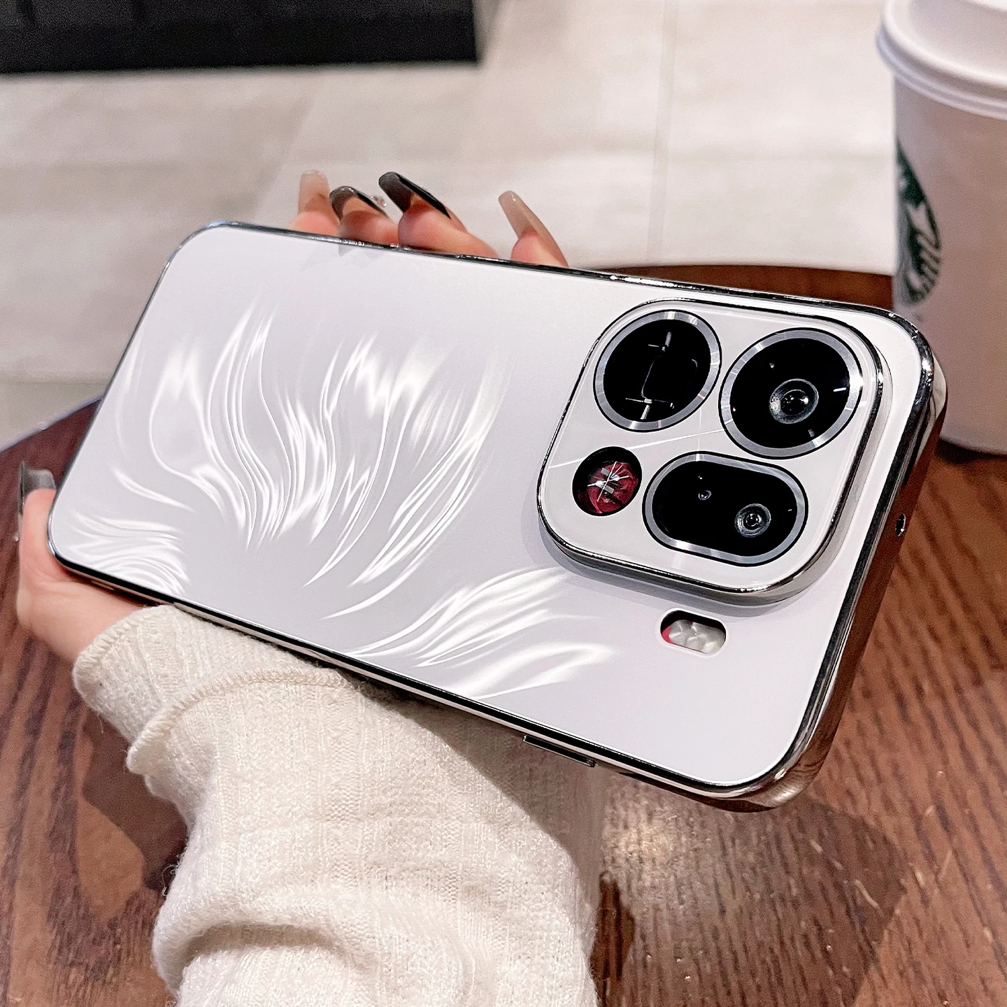 OPPO Find X9 Pro Case with Laser Camera Protection and Matte Gradient Feather Design – Shockproof Hard Back Cover